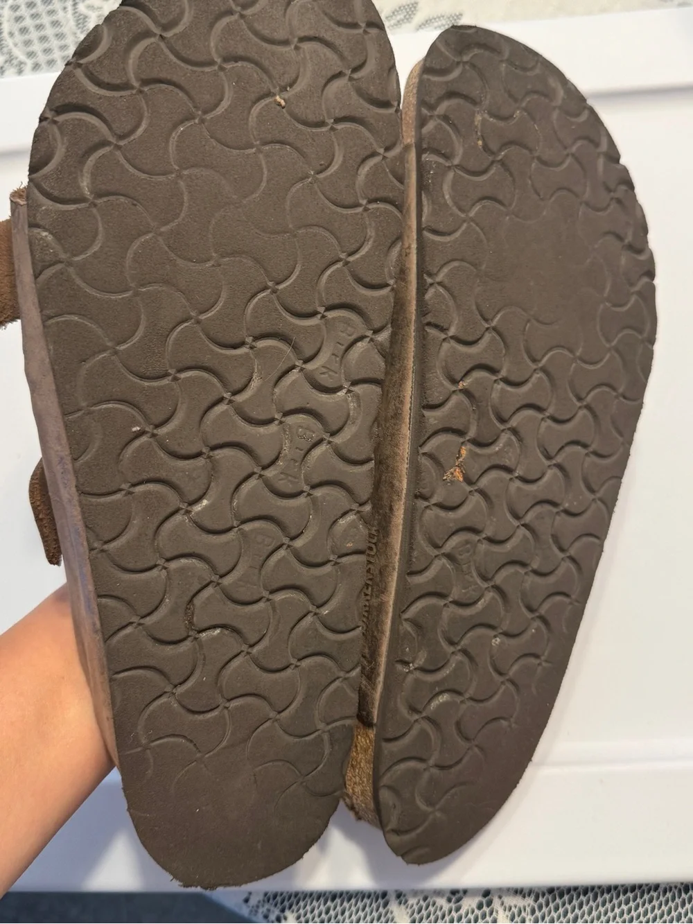 Birkenstock Arizona Men's Brown Leather Double-Buckle Slide Sandals size 46
